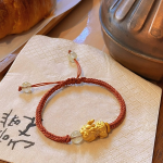 Pixiu Rutilated Quartz & Red String Prosperity Bracelet - Master Wealth and Protection